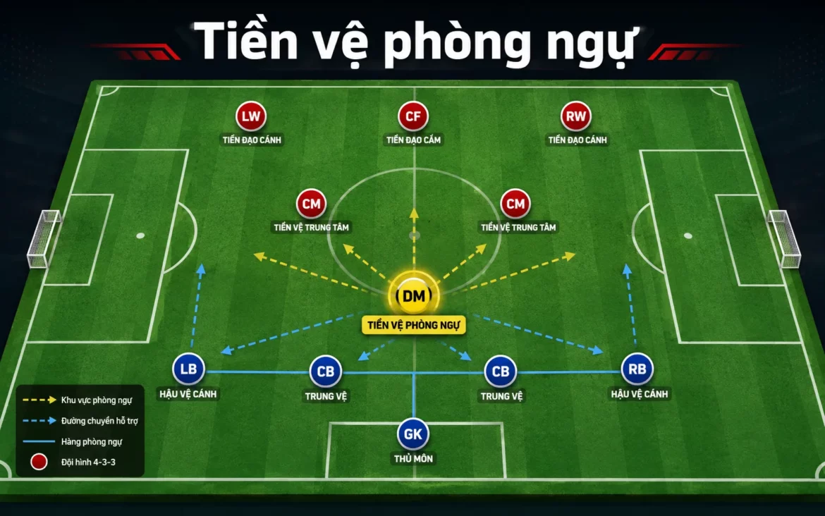 Tiền vệ phòng ngự là vị trí nào? Vai trò thầm lặng nhưng quyết định thế trận