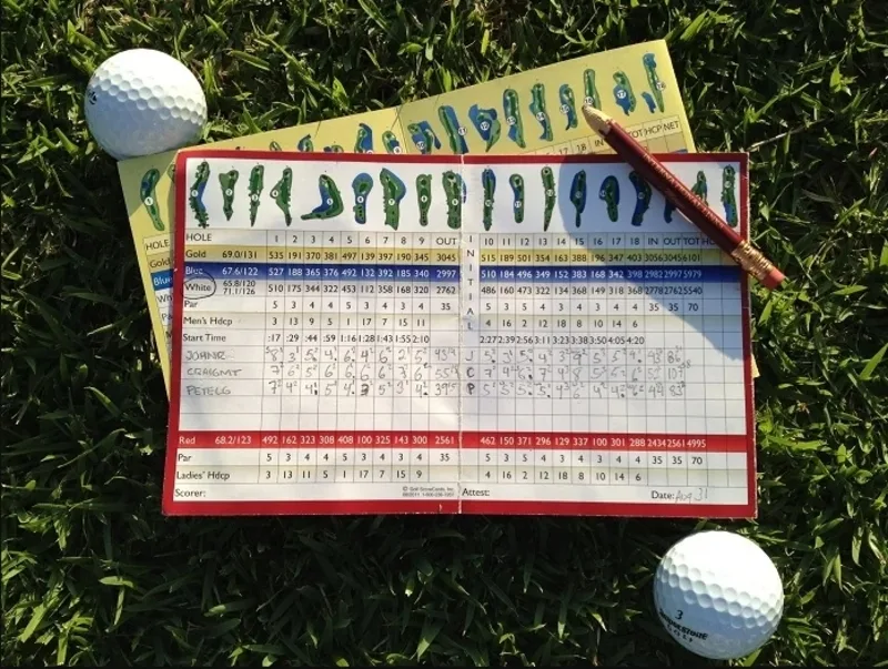 Điểm trong golf được tính theo số gậy người chơi dùng để đưa bóng vào hố, trong đó số gậy càng thấp thì kết quả càng tốt.