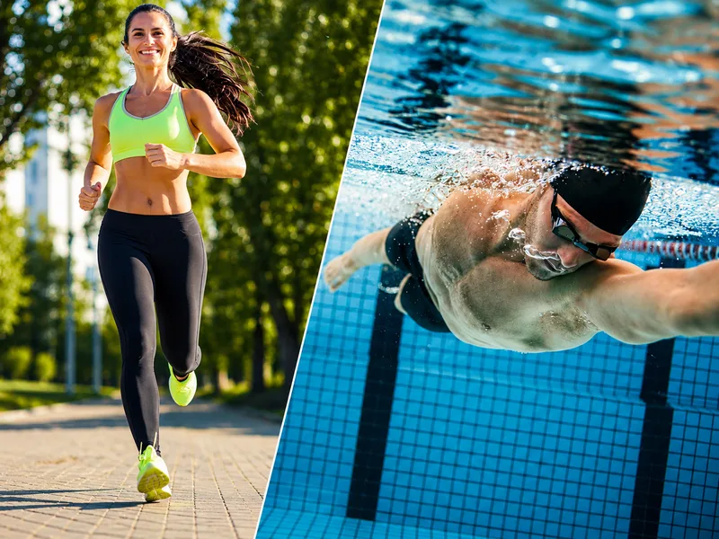 Đi bộ nhanh, chạy bộ, đạp xe và bơi lội là những hình thức cardio phổ biến, dễ lựa chọn
