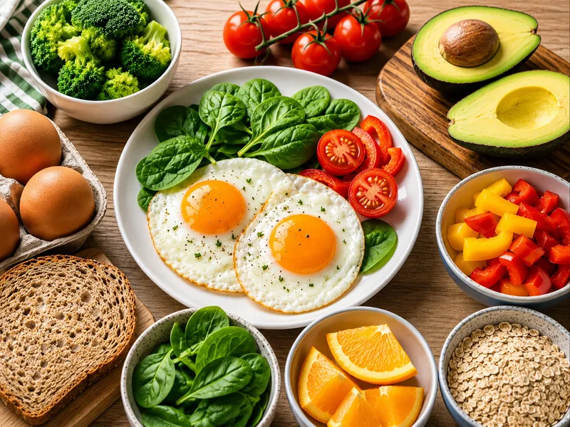 Bữa ăn có quả bơ, trứng và các loại hạt là lựa chọn phù hợp khi bổ sung vitamin E.