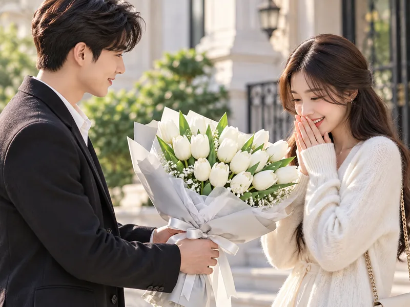 Hoa tulip trắng thể hiện tình yêu chân thành, dịu dàng và tinh tế