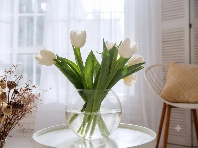 Hoa tulip trắng mang thông điệp về khởi đầu mới và niềm hy vọng